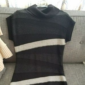 Black and gray sweater dress